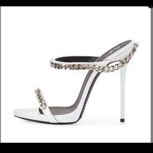 Giuseppe zanotti design white and silver heels